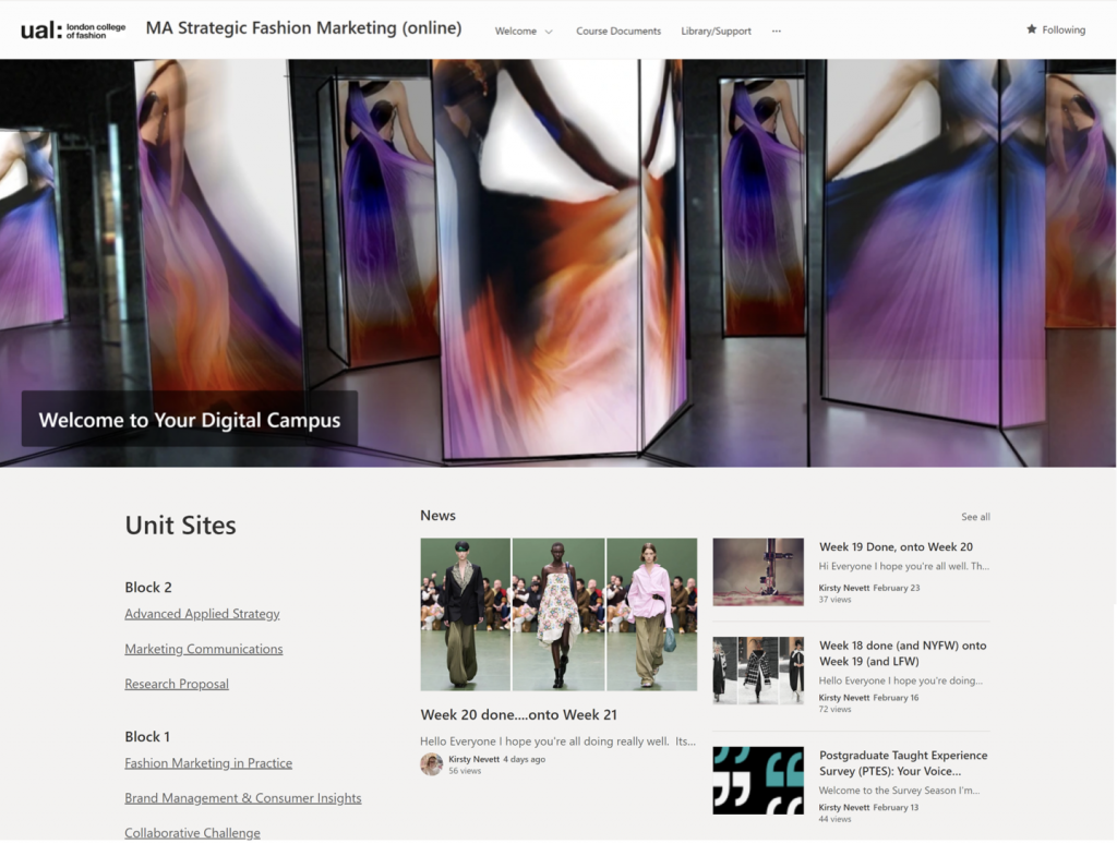 A screenshot of the SharePoint Digital Campus.
